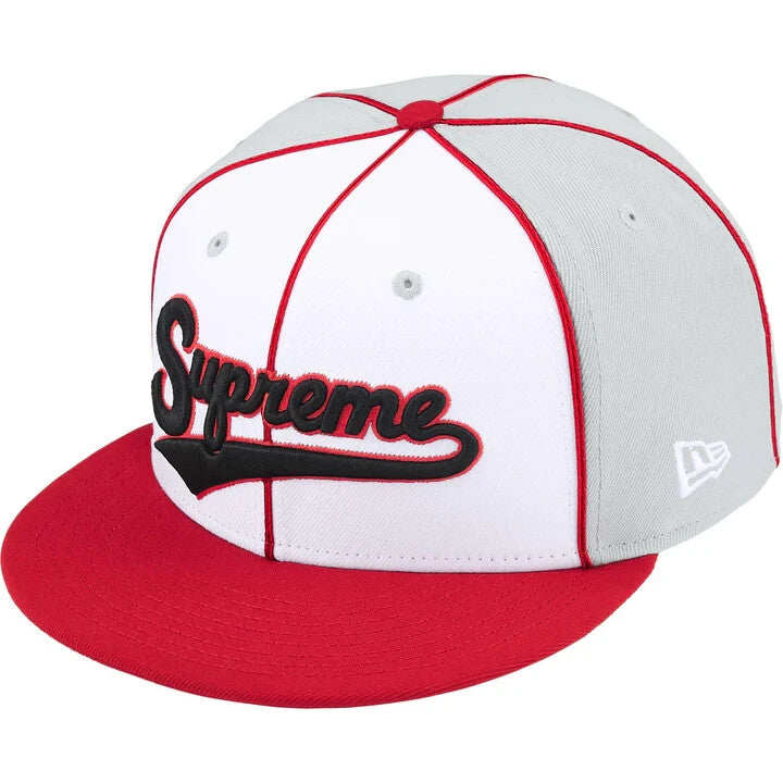 Supreme Piping Script Logo New Era Grey