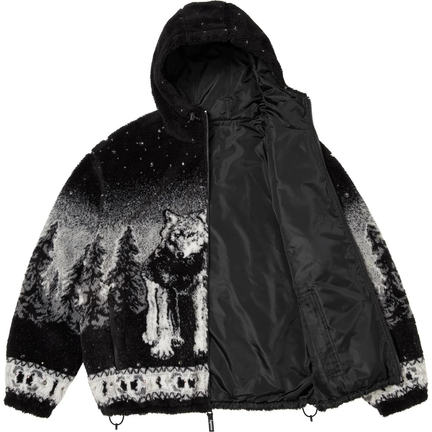 Supreme B.B. Simon Reversible Hooded Fleece Jacket Black