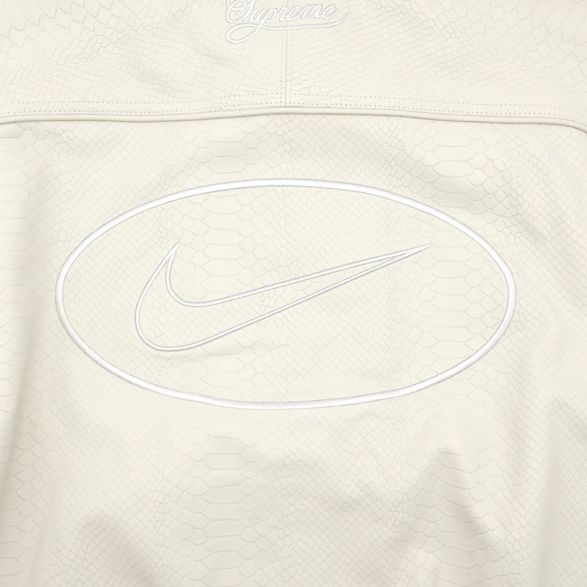 Supreme Nike Leather Varsity Jacket White