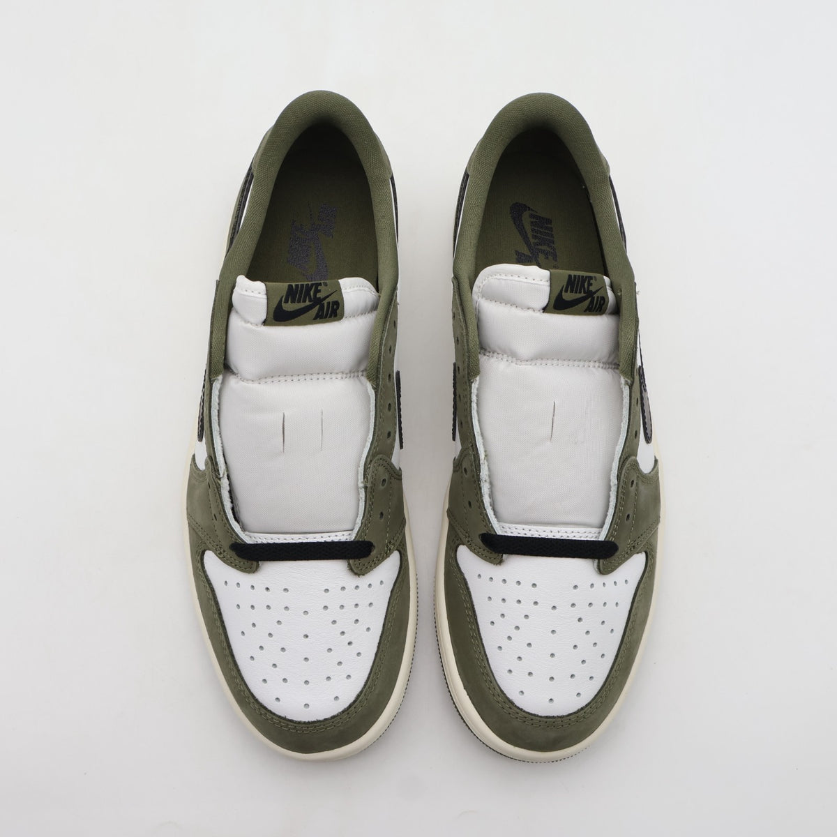 HQ6998-200 Nike Air Jordan 1 Low OG Medium Olive and Summit White (Men's)