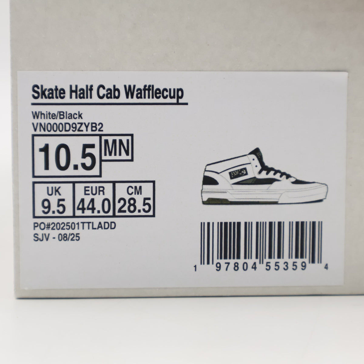 VN000D9ZYB2 Vans Skate Half Cab Wafflecup White Black (Men's)