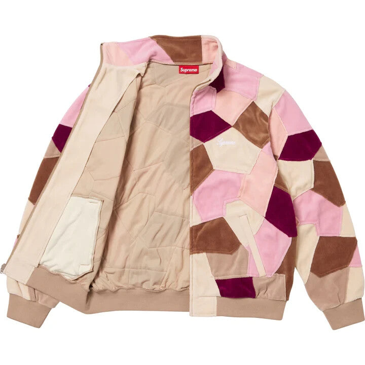 Supreme Patchwork Velour Track Jacket Tan