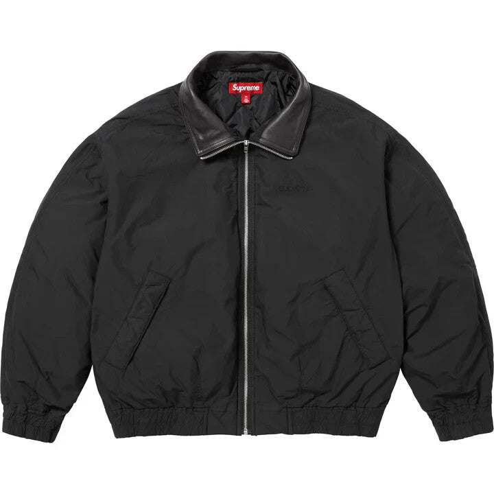 Supreme Leather Collar Utility Jacket Black
