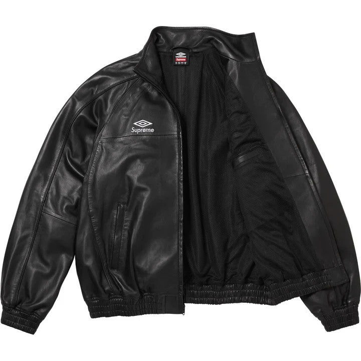Supreme Umbro Leather Track Jacket Black