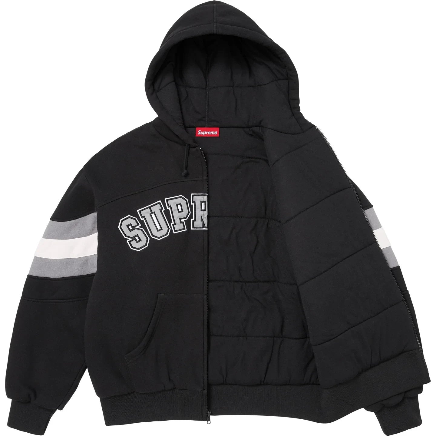 Supreme Filled Zip Up Hooded Sweatshirt Black