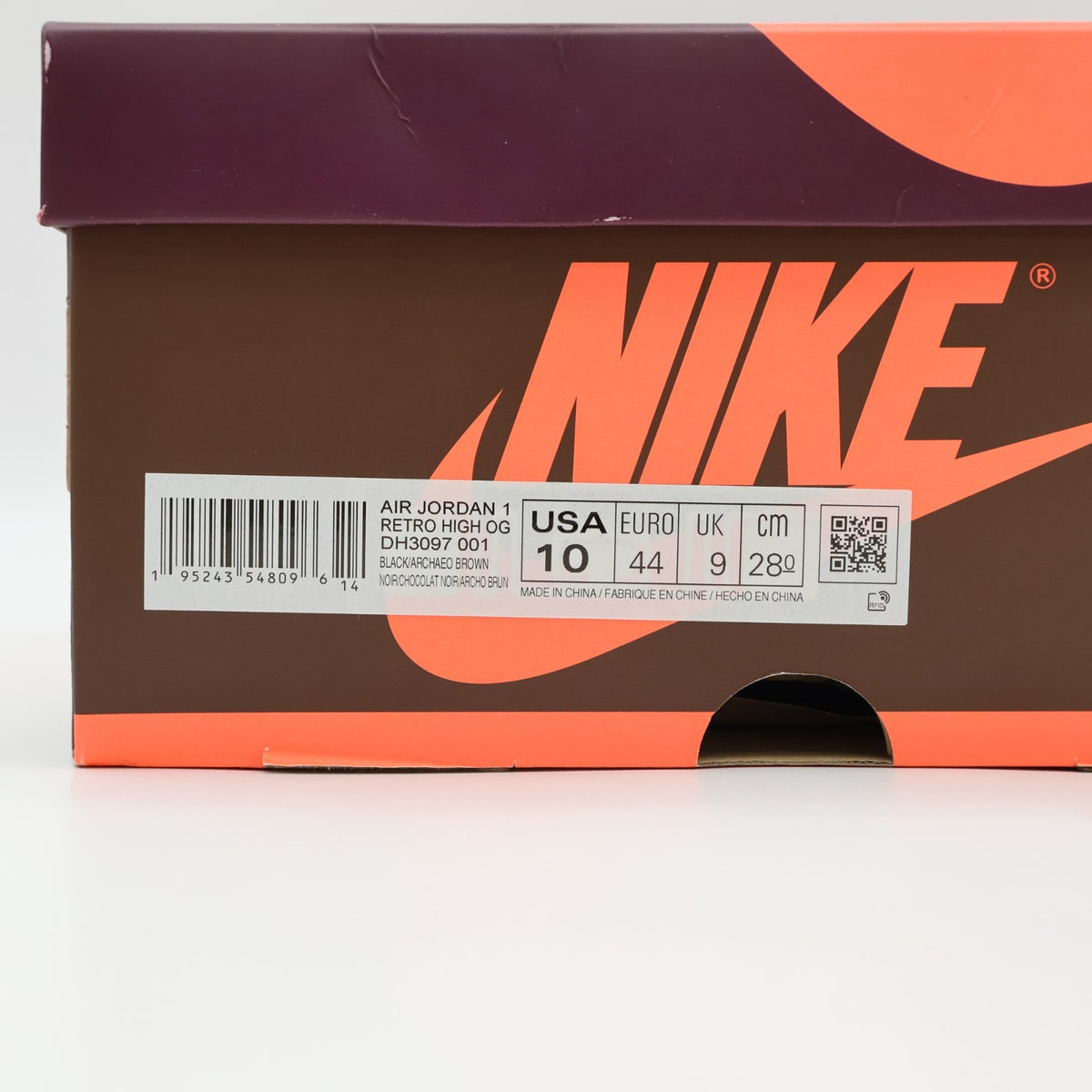 DH3097-001 Nike Air Jordan 1 Retro High OG Hand Crafted Black Brown (Men's)
