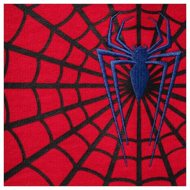 Supreme x Vanson Leathers Spider-Man Zip Up Hooded Sweatshirt Red