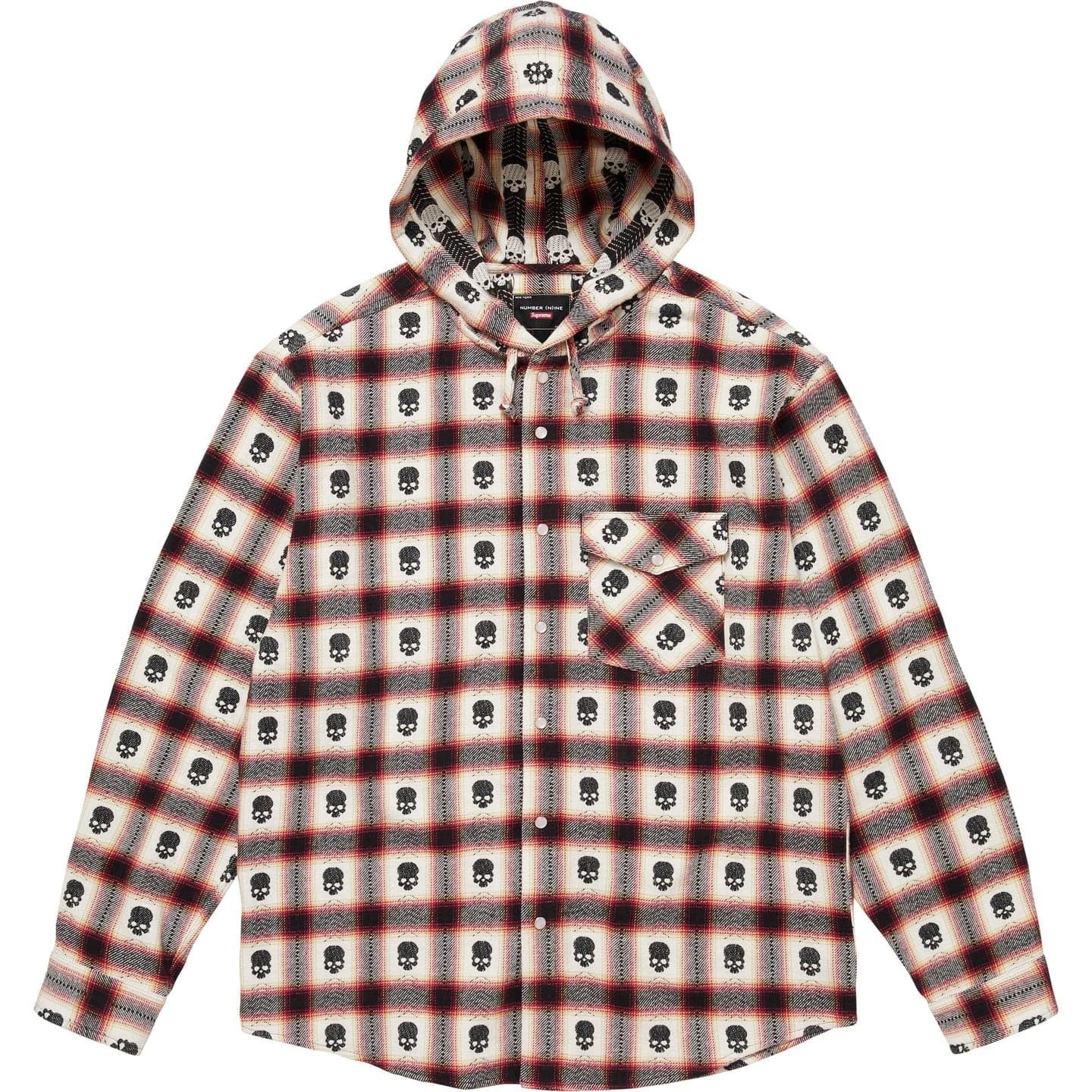 Supreme Number (N)ine Hooded Flannel Shirt White