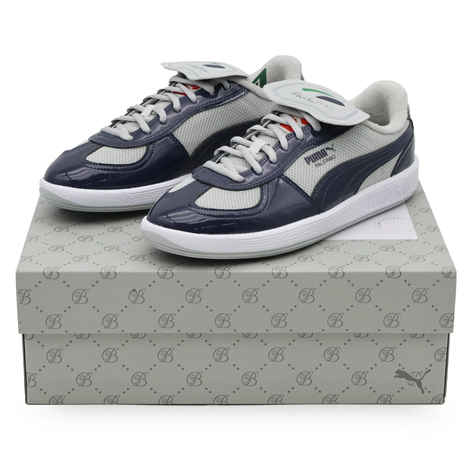 406042-01 BlackEyePatch Puma Cup Palermo Premium Cool Light Gray New Navy (Men's