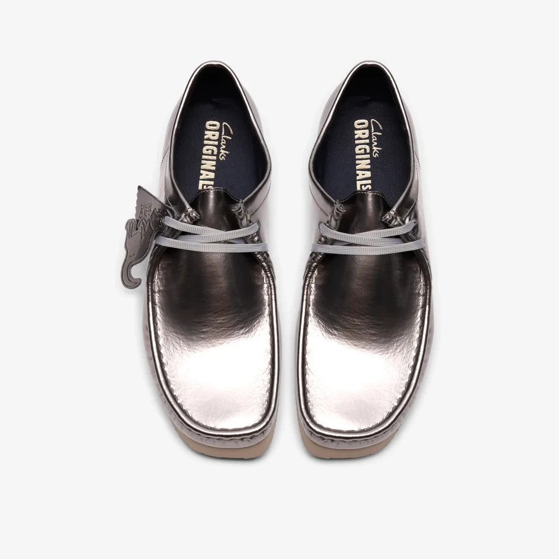 26186501 Clarks Wallabee 2604 Silver Patent (Men's)