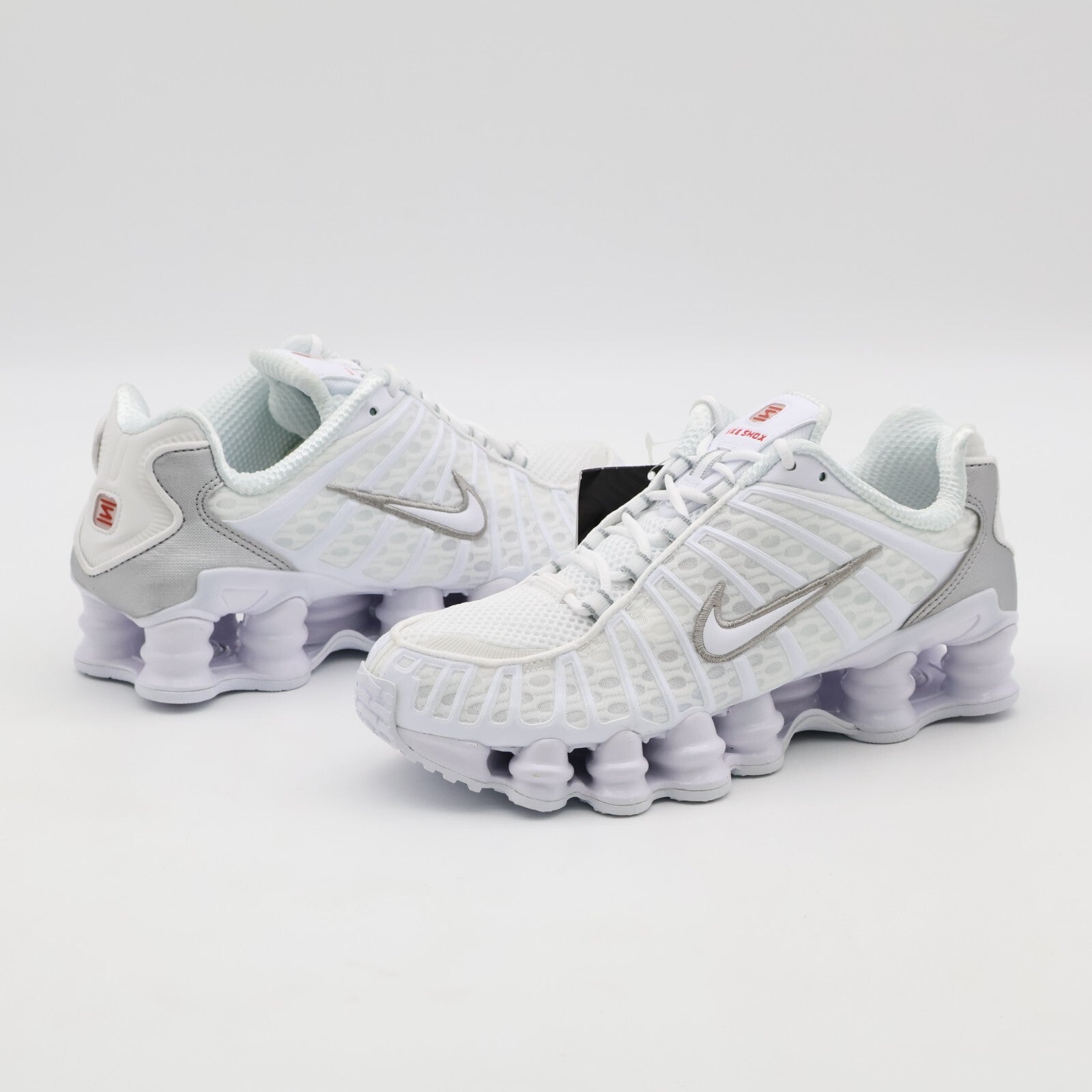 AR3566-100 Nike Shox TL White Max Orange Metallic Silver (Women's)
