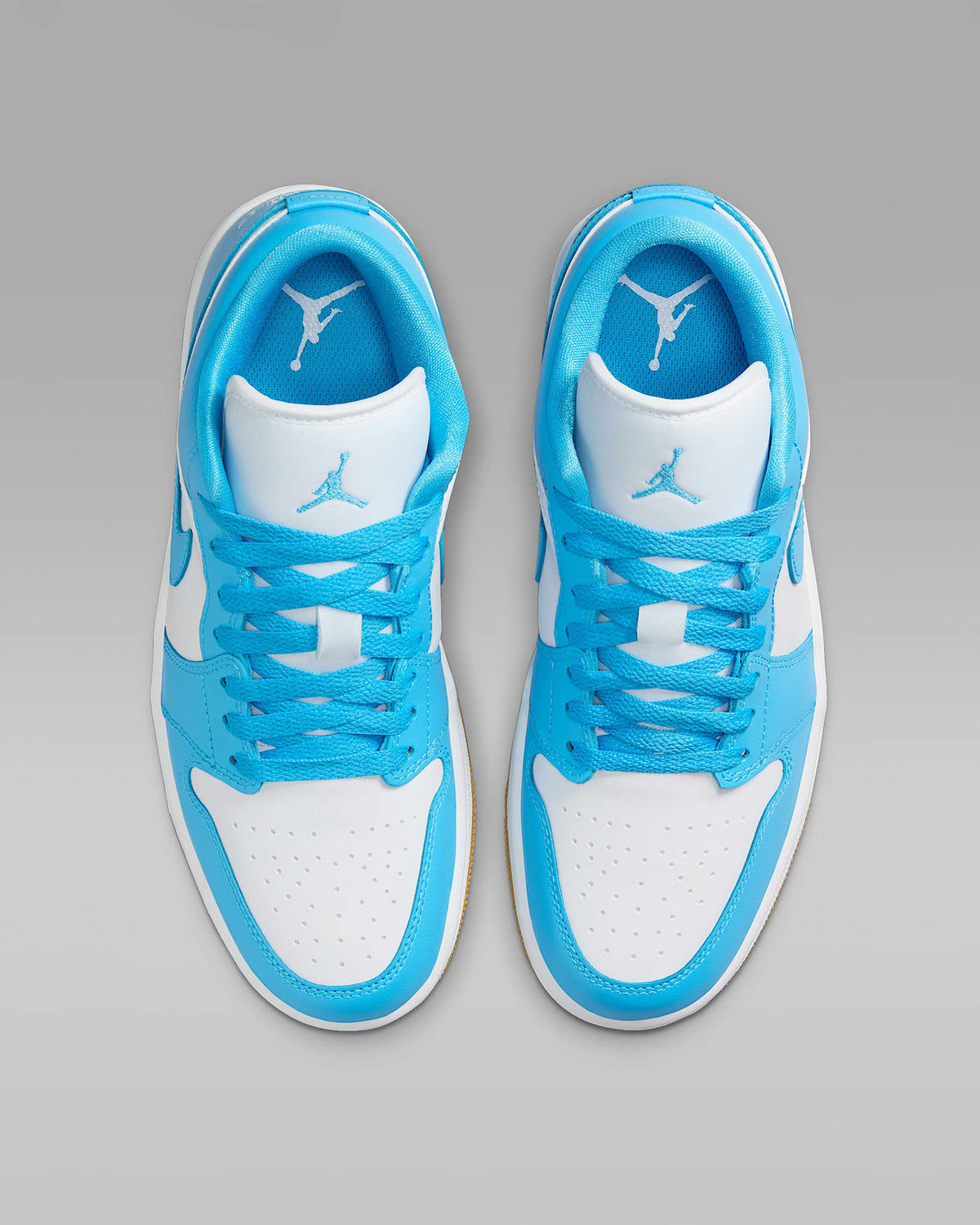 DC0774-104 Nike Air Jordan 1 Low White Gum Light Brown Dark Powder Blue (Women's