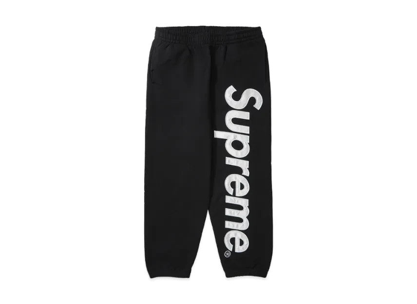 Supreme Satin Applique Sweatpant (26SS) "Black"
