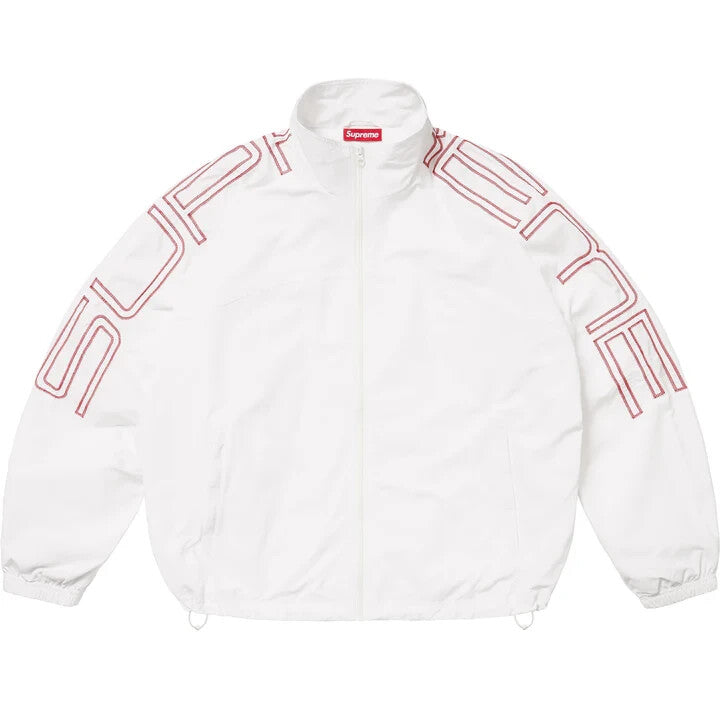 Supreme Spellout Embroidered Track Jacket White