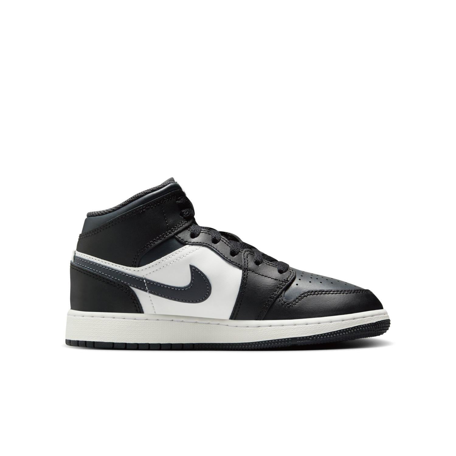DQ8423-010 NIKE AIR JORDAN 1 MID GS BLACK OFF NOIR-SUMMIT WHITE (Men's)