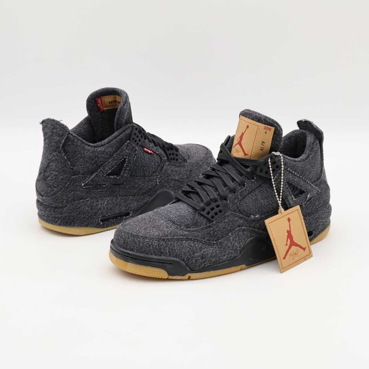 AO2571-001 Nike Levi's Air Jordan 4 Black Denim LEVIS Tag (Men's)