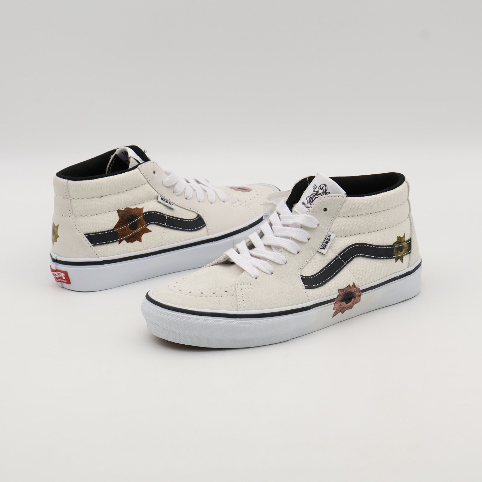 VN0A5KS1CRM Nate Lowman Supreme Vans Skate Grosso Mid Bullet Hole Natural (Men's