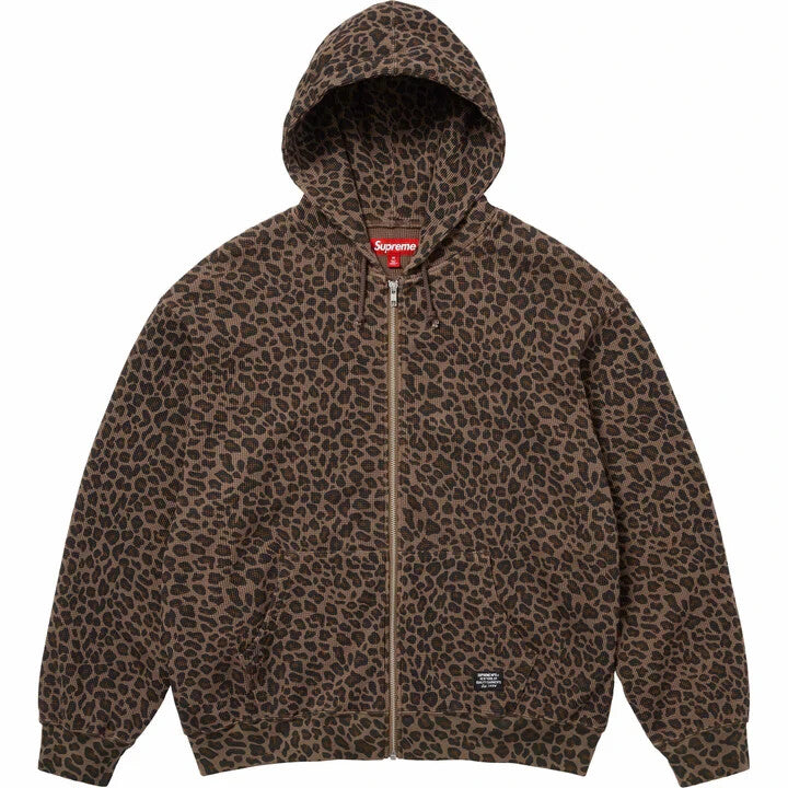 Supreme Hooded Zip Up Thermal Leopard