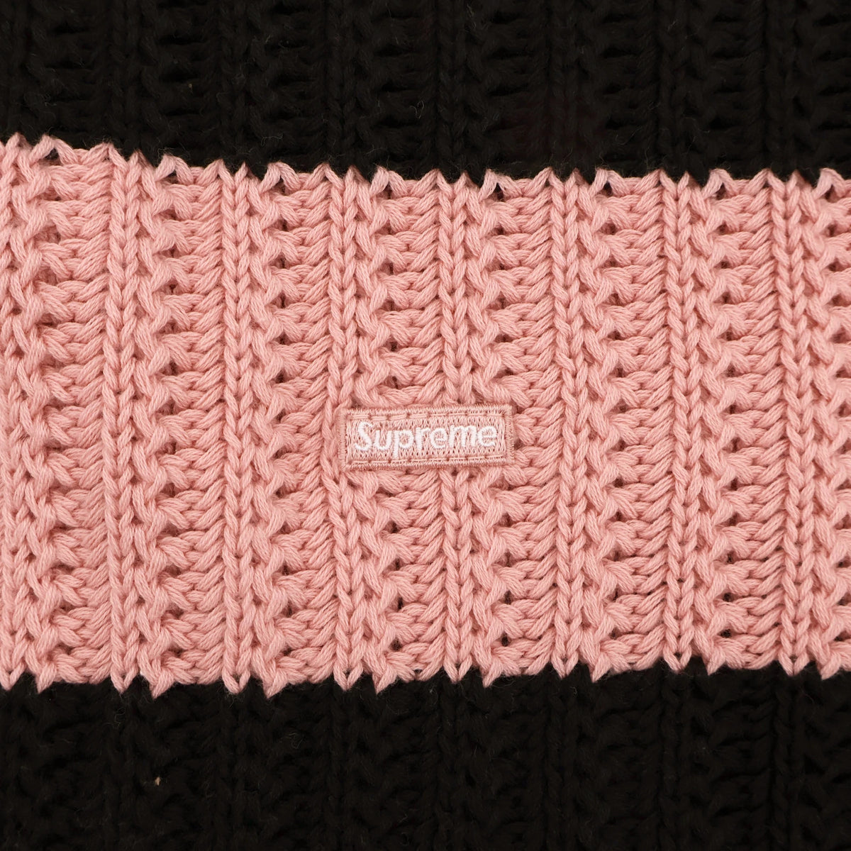 Supreme Loose Gauge Stripe Small Box Sweater Pink