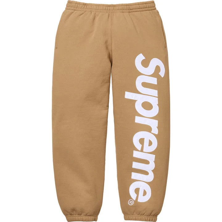Supreme Satin Applique Sweatpant Dark Tan