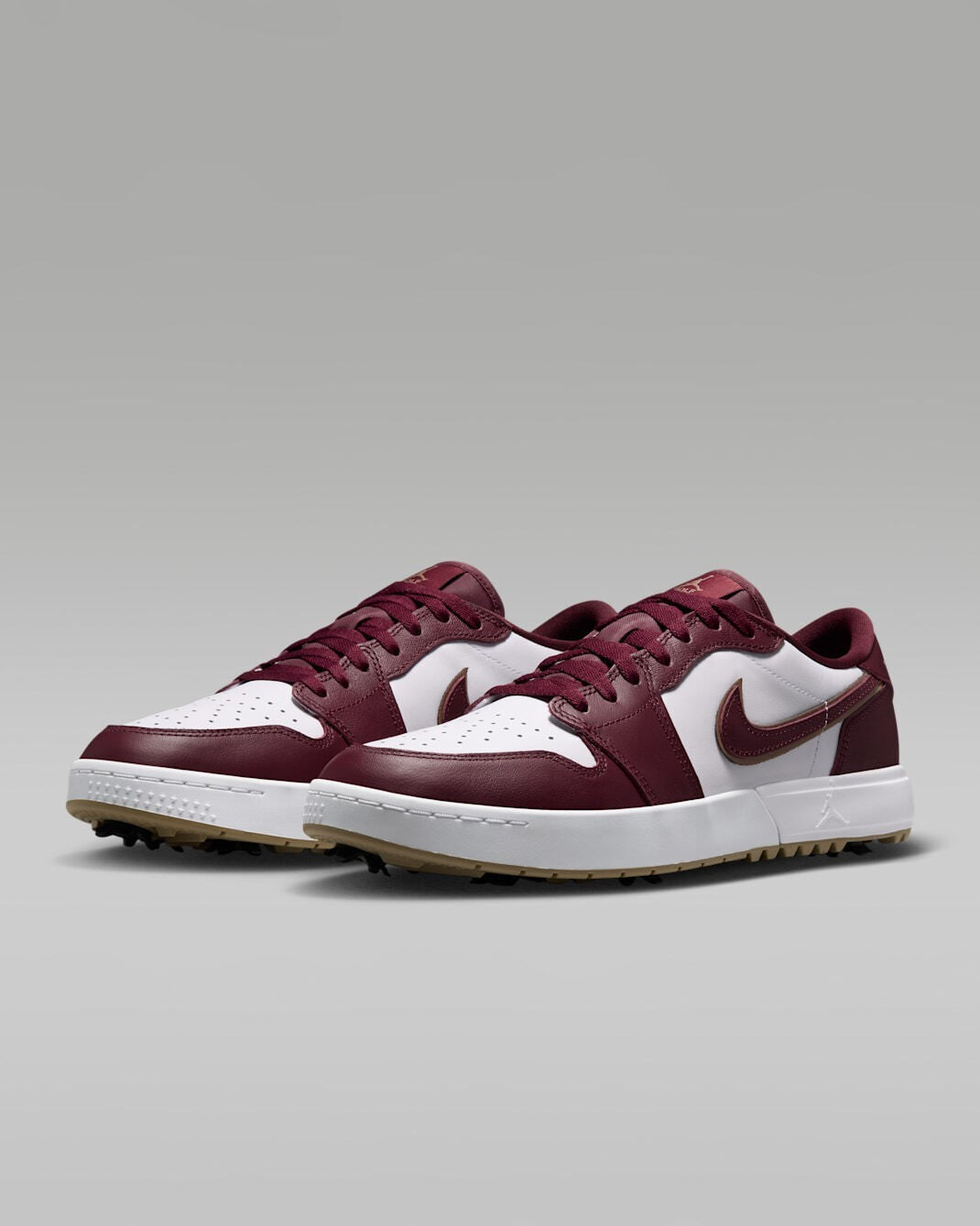 IQ3417-601 Nike Air Jordan 1 Low Golf Spike "Dark Team Red/White" (Men's)