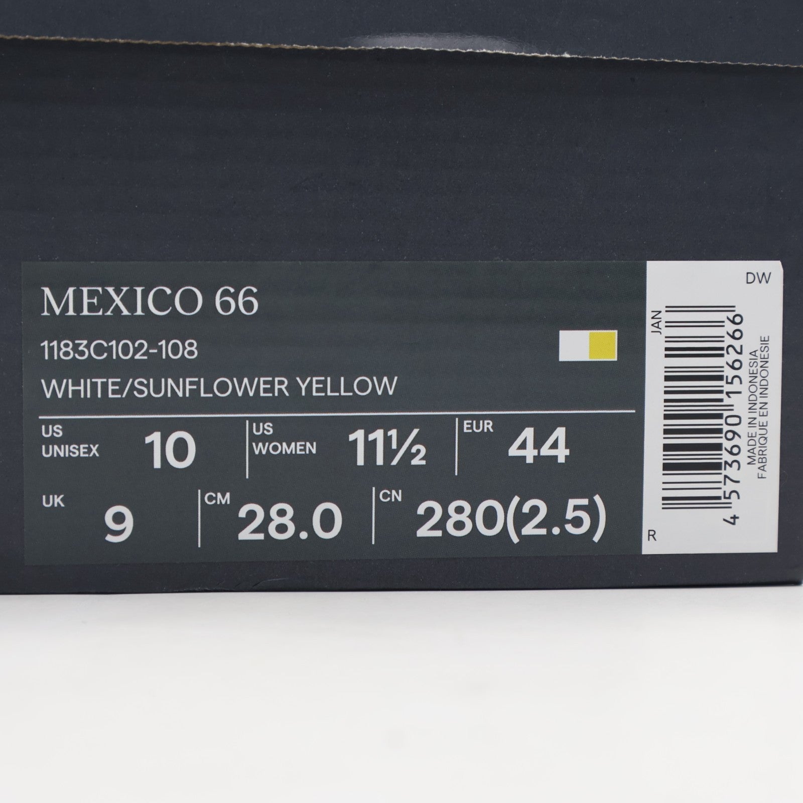 1183C102-108 Onitsuka Tiger Mexico 66 WhiteSunflower Yellow (Men's)