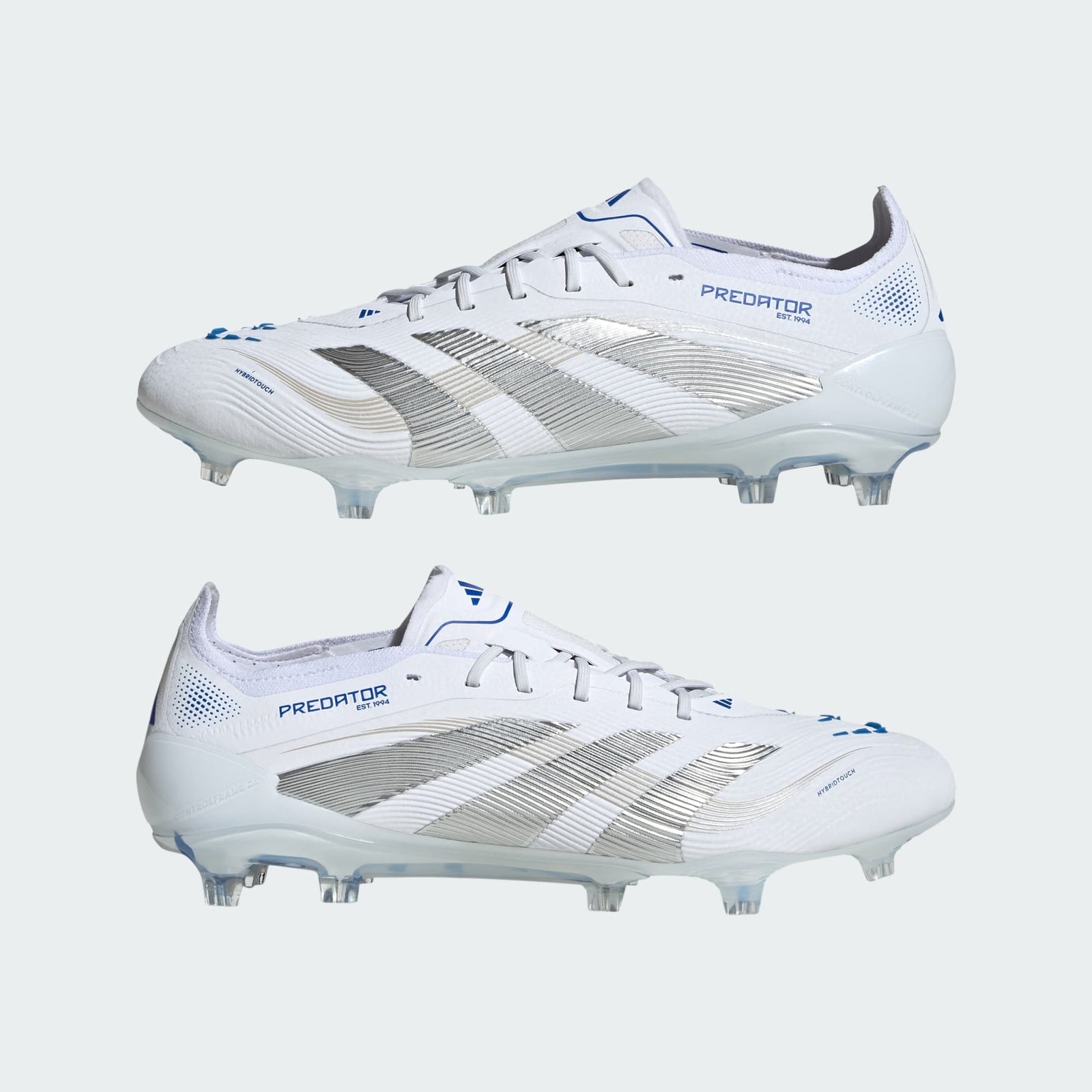 ID3879 adidas Predator Elite FG Cloud White Silver Metallic Bright Royal (Men's)