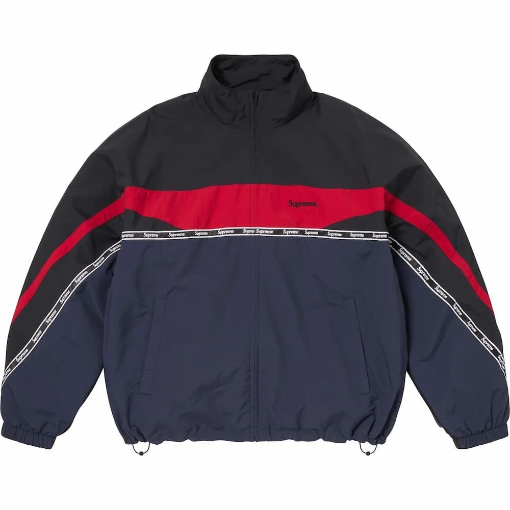 Supreme Logo Taping Track Jacket Navy