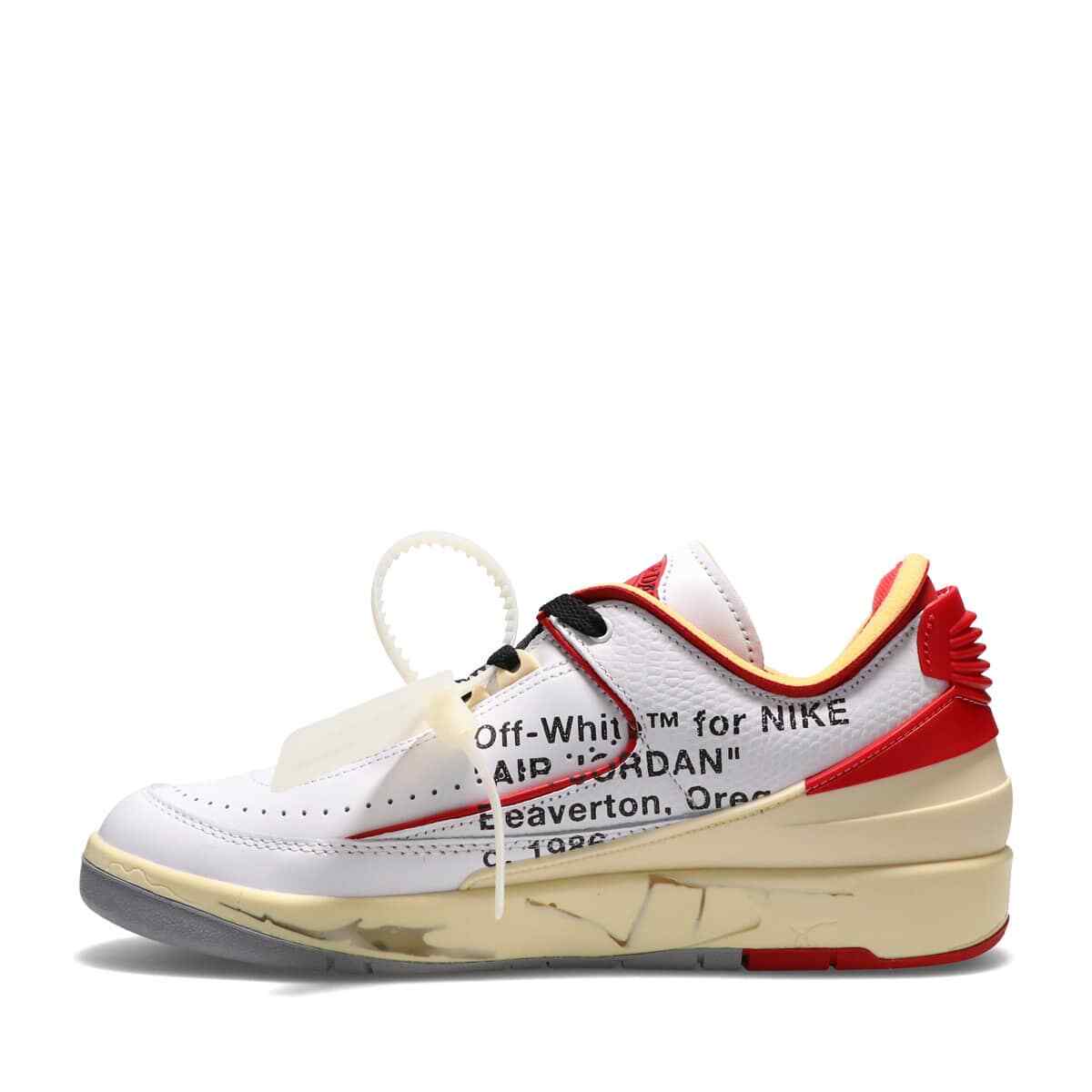 DJ4375-106 Off-White Ã Nike Air Jordan 2 Low White and Varsity Red (Men's)
