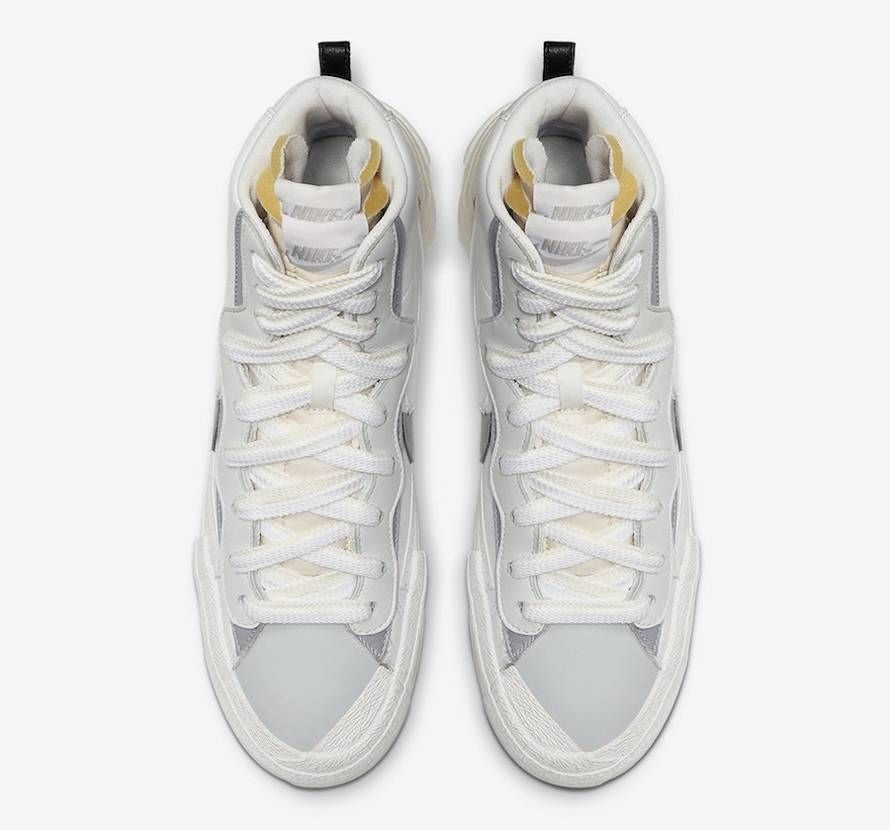 BV0072-100 sacai Ã NIKE BLAZER MID "WHITE/WOLF GREY" (Men's)