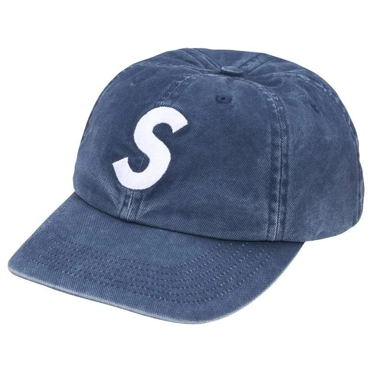 Supreme Washed Canvas S Logo 6-Panel Navy