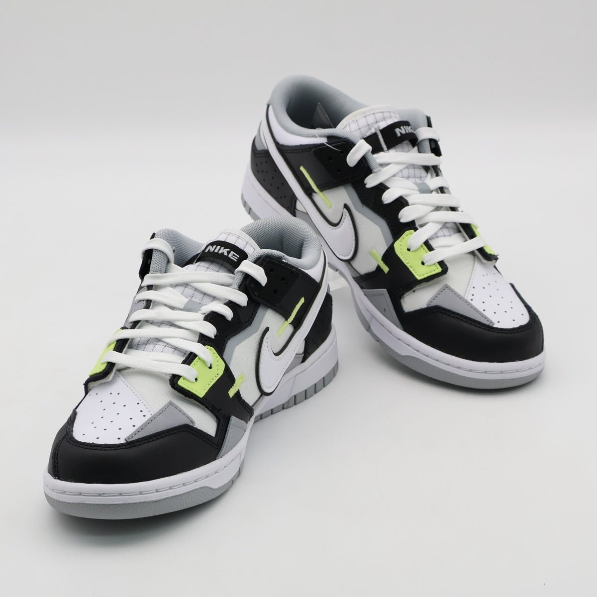 DC9723-001 Nike Dunk Low Scrap Wolf Gray Light Lemon Twist Black White Grey