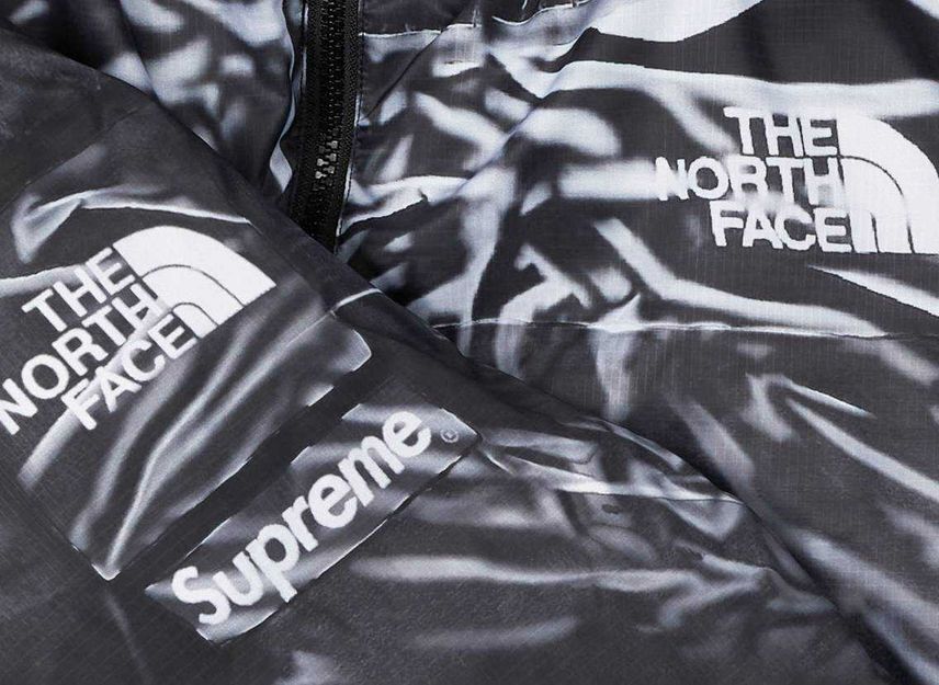 Supreme The North Face Trompe Loeil Printed Nuptse Jacket Black