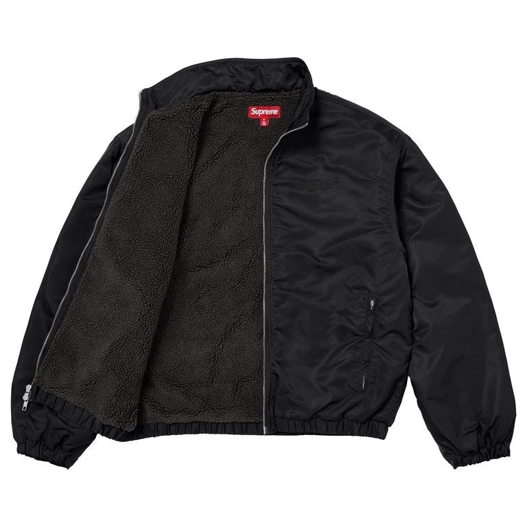 Supreme Stand Collar Lined Nylon Jacket Black
