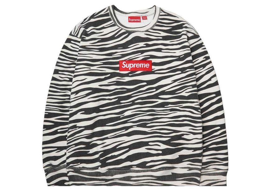 Supreme Box Logo Crewneck Zebra (22FW)