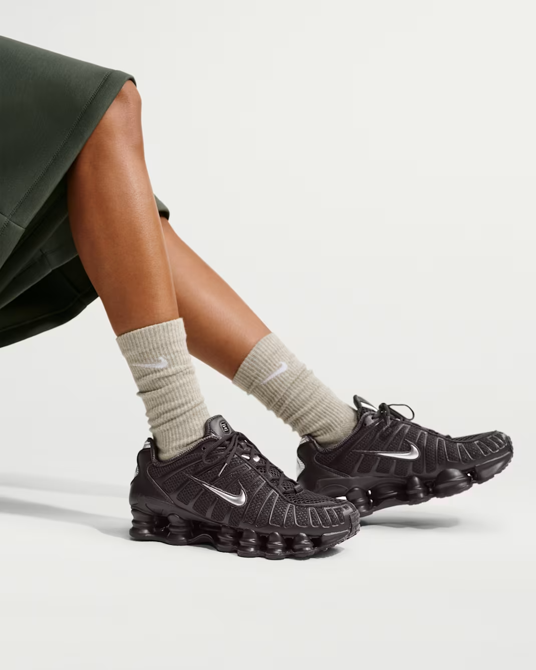 IH2559-201 Nike Shox TL "Velvet Brown/Metallic Silver" (Women's)
