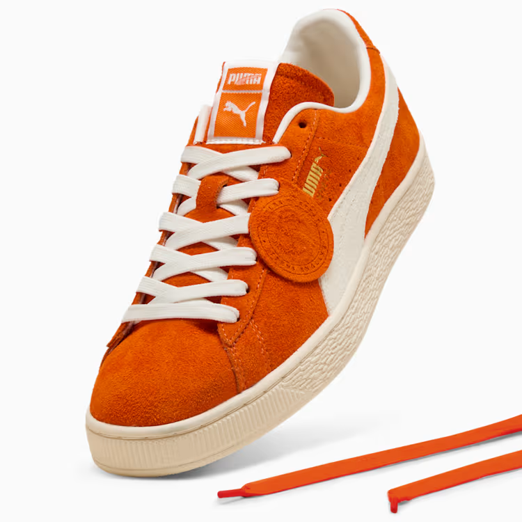 403766-02 Puma Suede Charles F Stead 4 Orange Glo PUMA White (Men's)