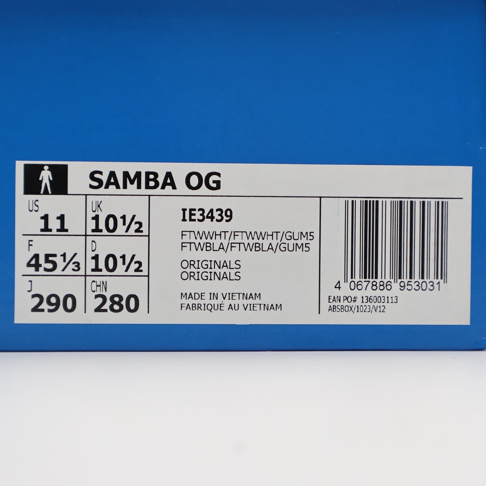 IE3439 adidas Originals Samba OG Footwear White Gum (Men's)