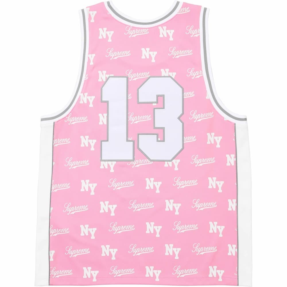Supreme Mitchell Ness Monogram Basketball Jersey Pink