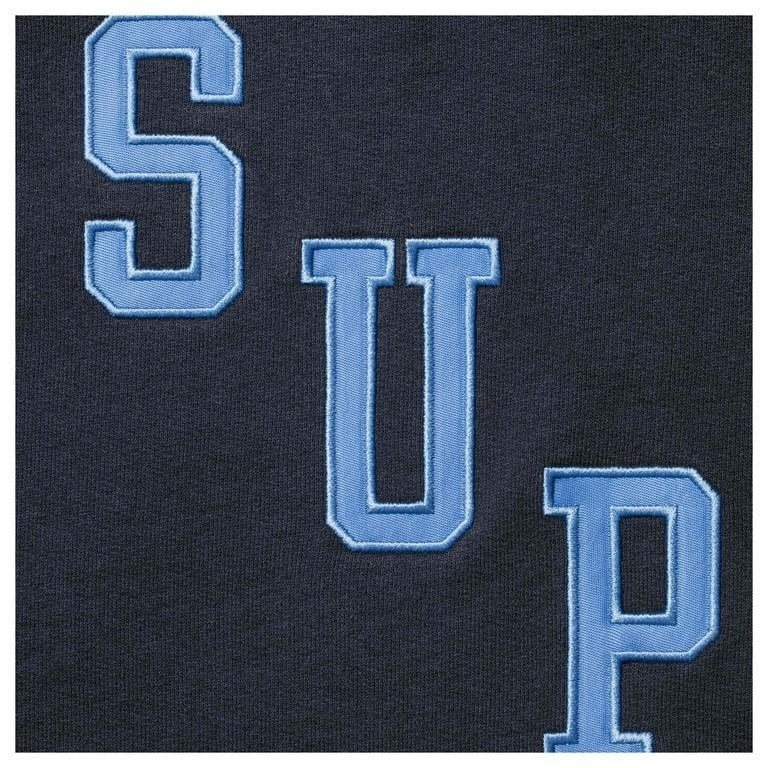 Supreme Slant Applique Half Zip Pullover Navy