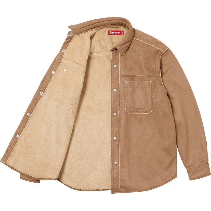 Supreme Faux Suede Snap Shirt Tan