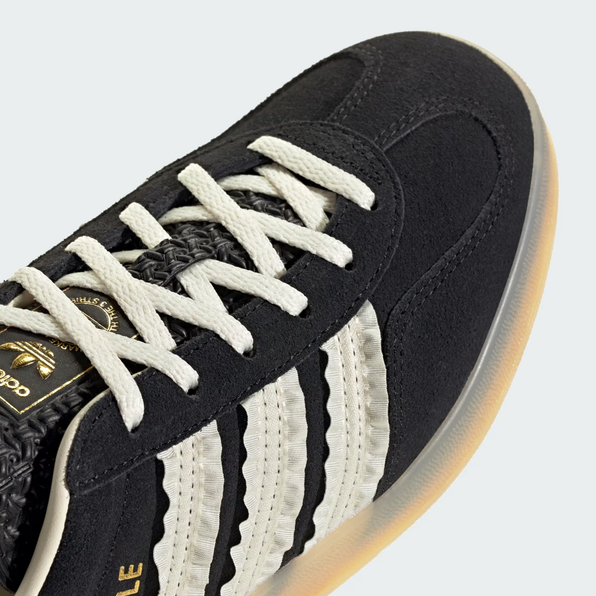 JS1412 adidas Originals Gazelle Indoor Core Black Cream White Gum (Women's)
