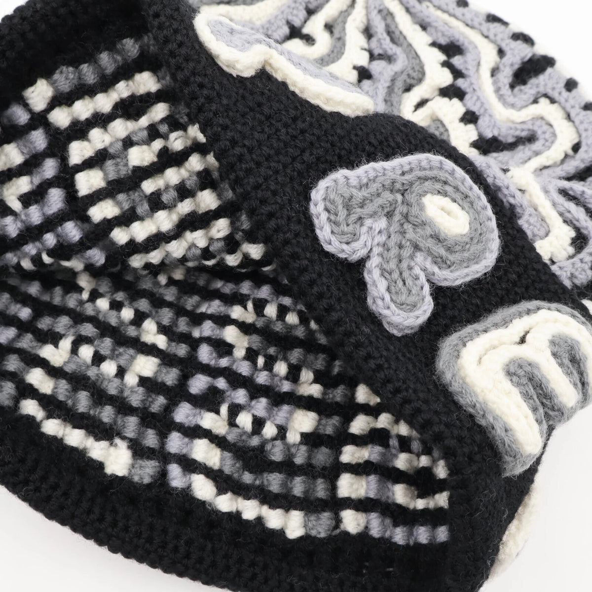Supreme Yarn Applique Beanie Black
