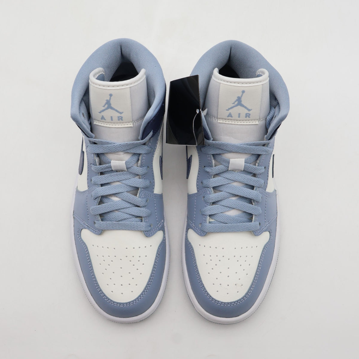 BQ6472-140 Nike Air Jordan 1 Mid White Diffused Blue (Women's)
