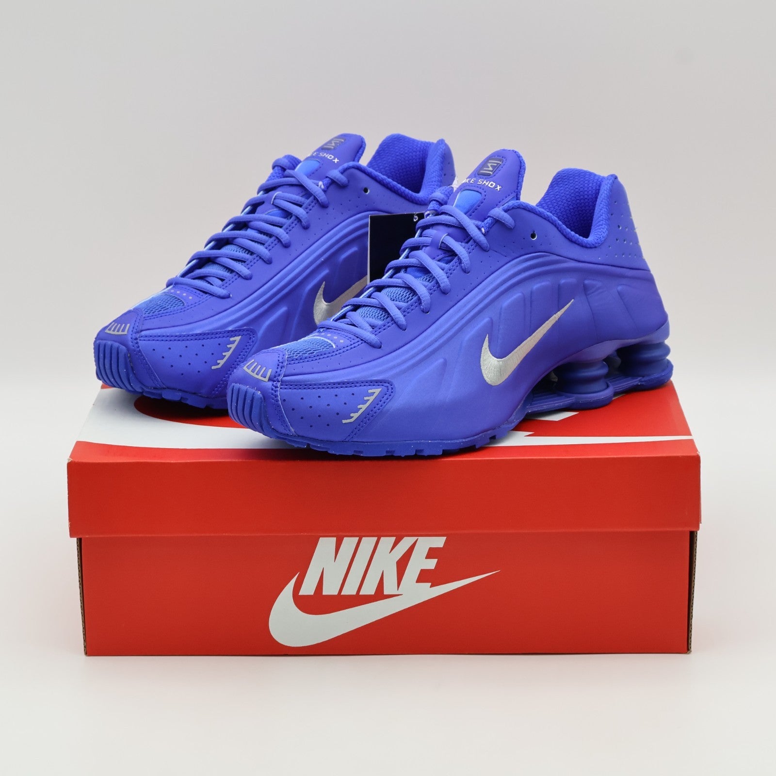 HJ7303-445 Nike Women's Shox R4 Racer Blue and Metallic Silver (Women's)