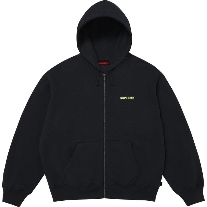 Supreme IDGAF Zip Up Hooded Sweatshirt Navy