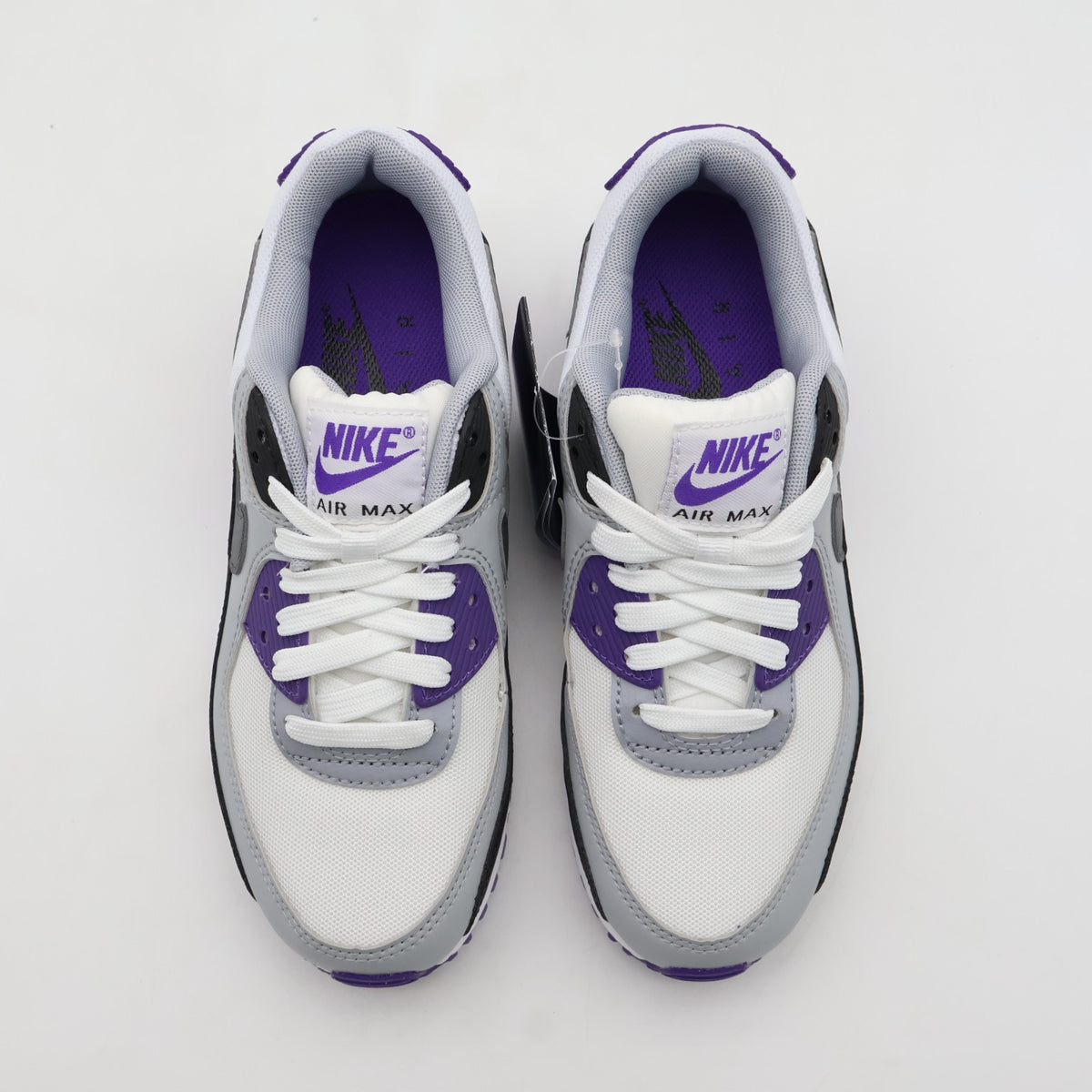 DH8010-110 Nike Air Max 90 White Black Wolf Grey Iron Grey (Women's)