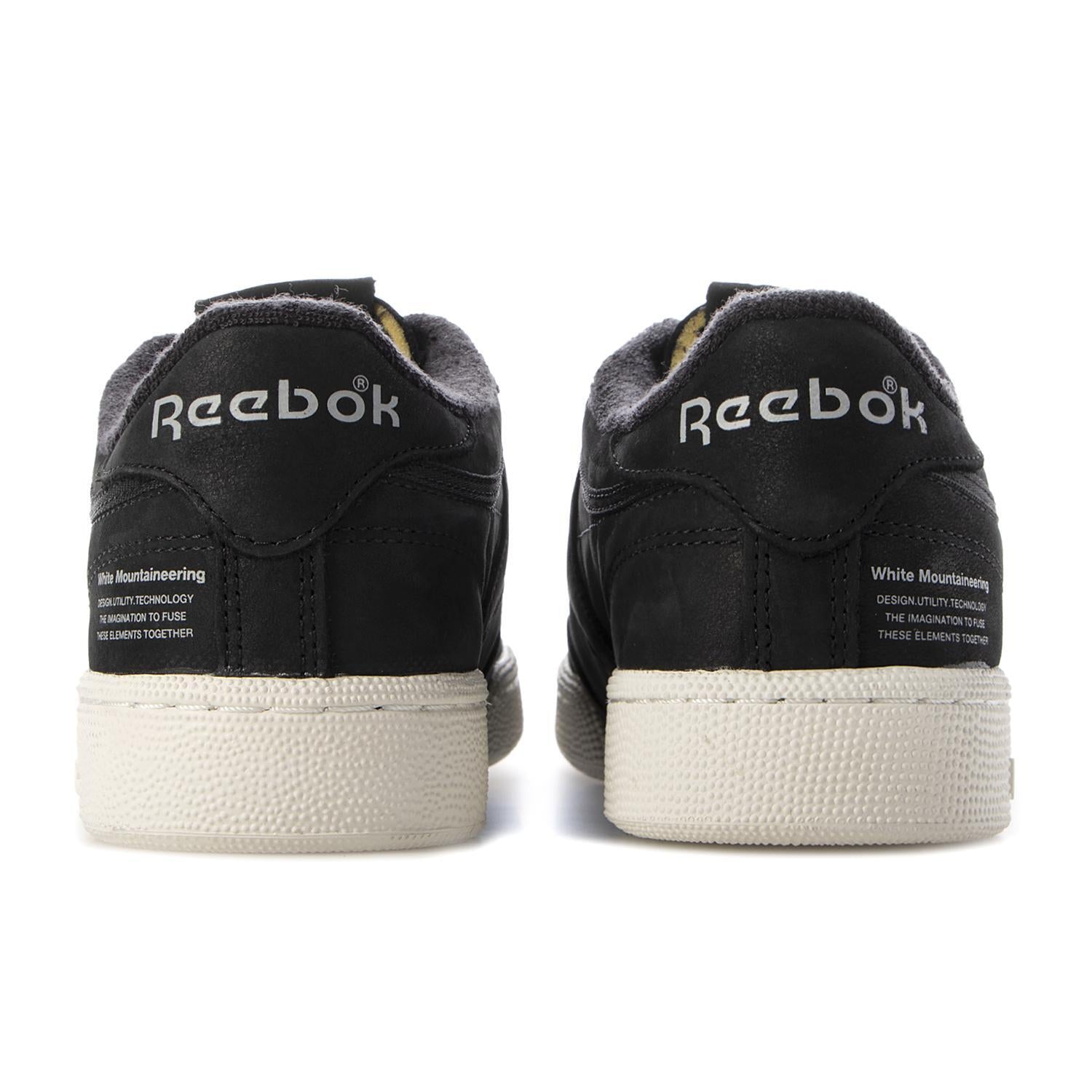 100218233 White Mountaineering Reebok Club C 85 Black Chalk Grey (Men's)