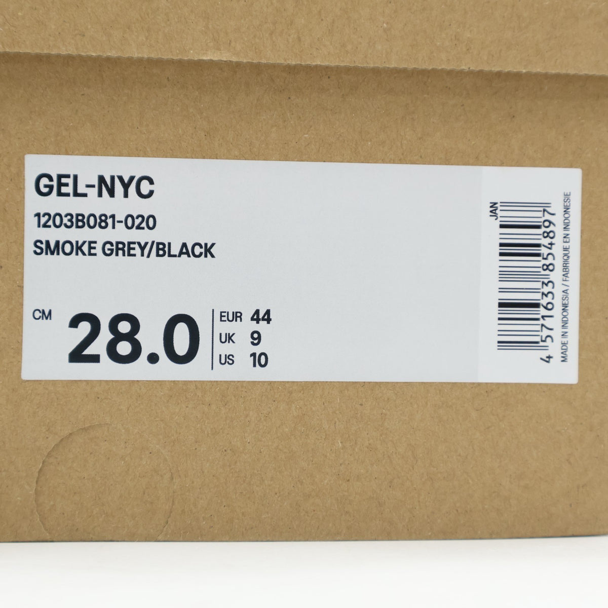 1203B081-020 Asics Gel-NYC "Smoke Grey/Black" (Men's)