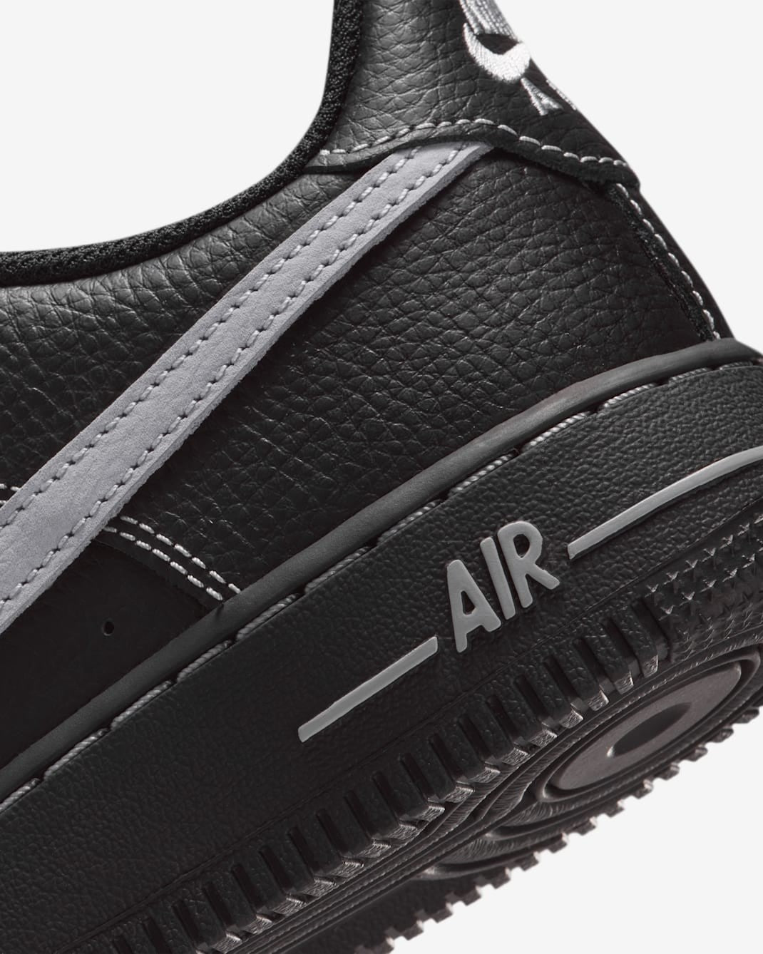 HV4762-003 Nike GS Air Force 1 LV8 Triple Black Wolf Grey